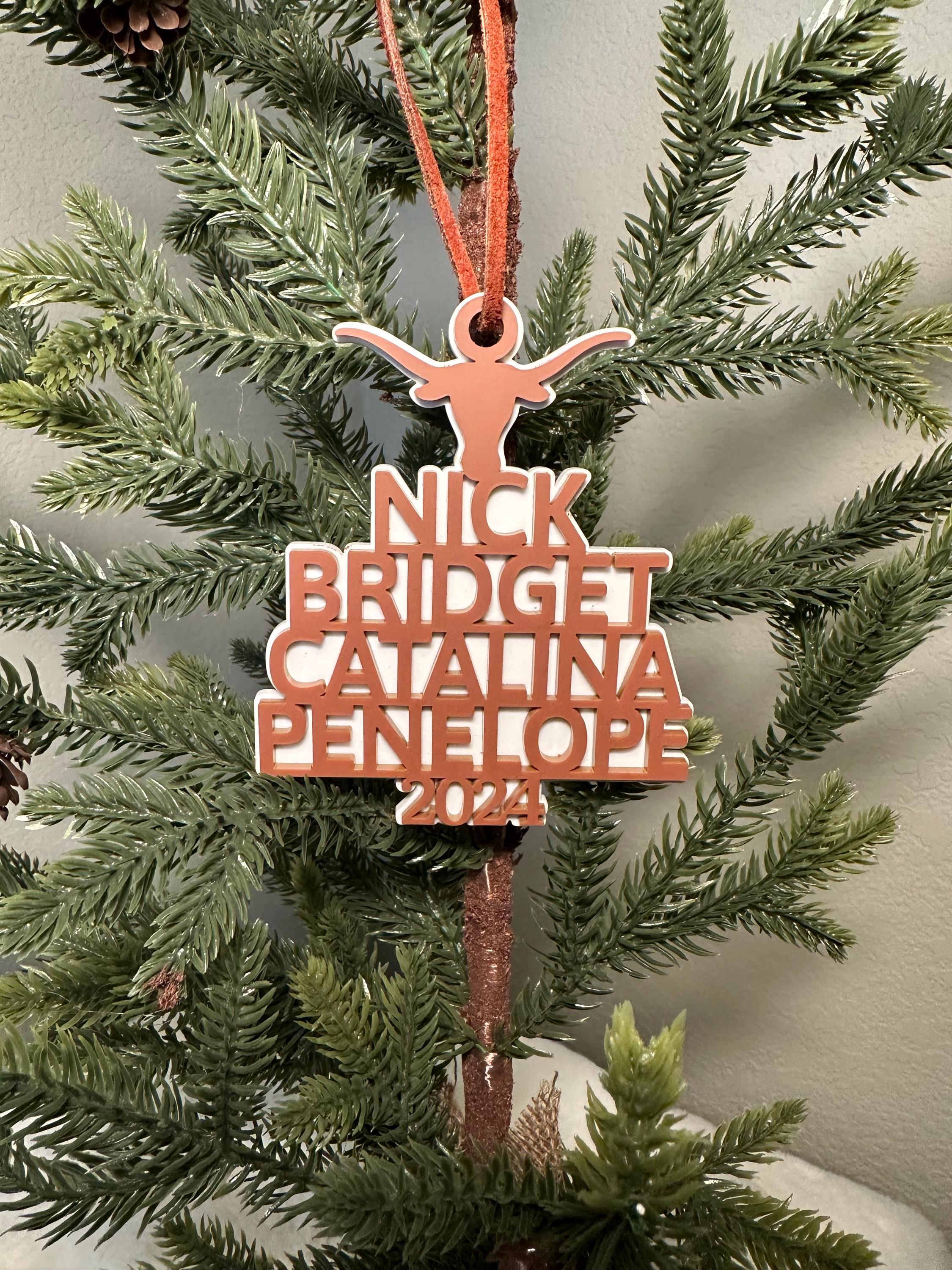 Longhorn Family Ornament