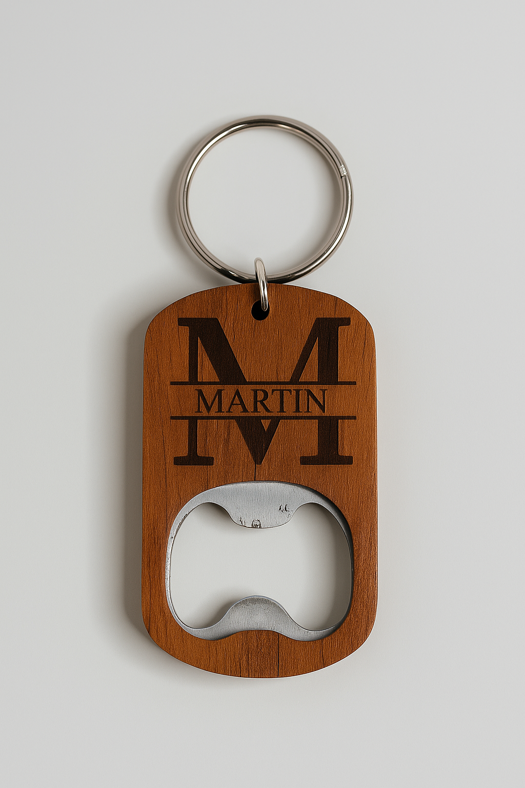 Personalized Wooden Bottle Opener Keychain