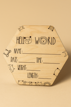 Hello World Baby Announcement Sign