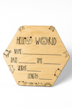Hello World Baby Announcement Sign