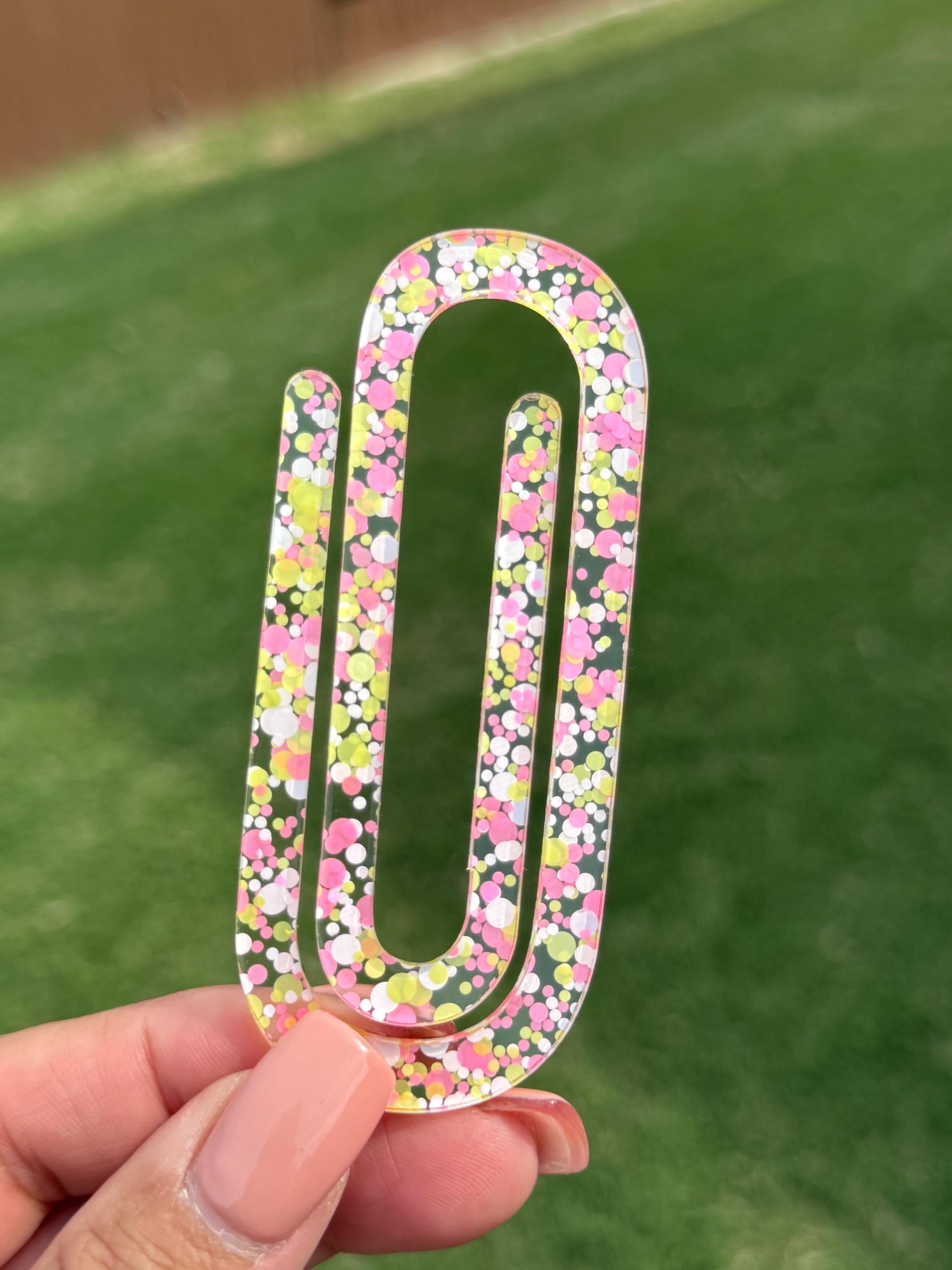 Jumbo Acrylic Paperclip Bookmarks