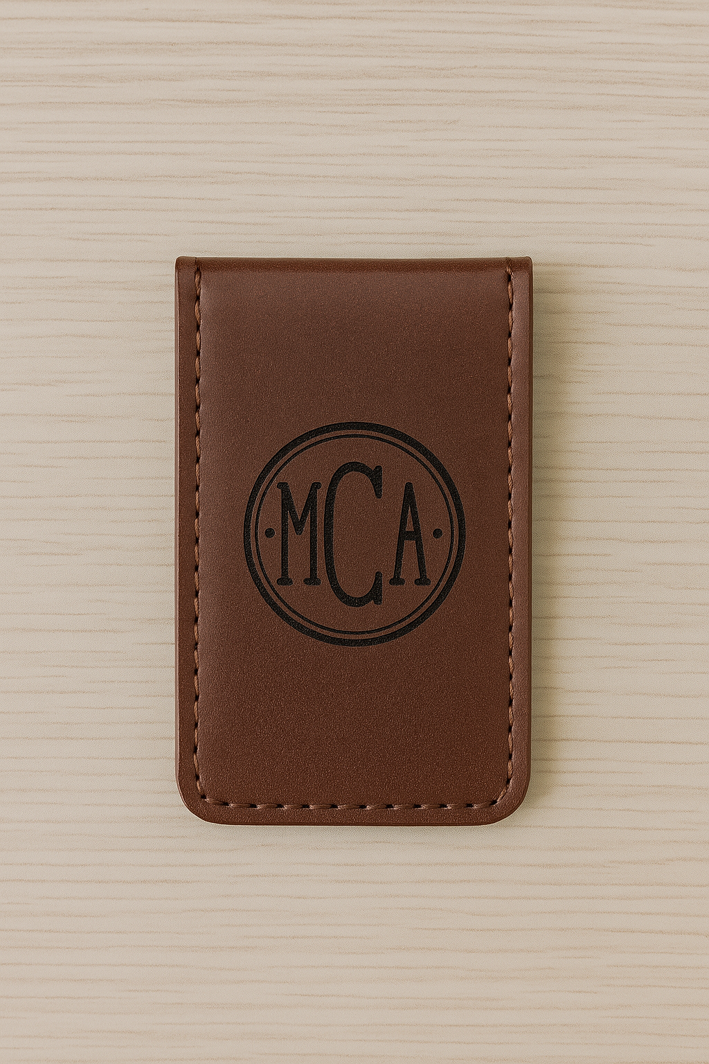 Personalized Leather Magnetic Money Clip