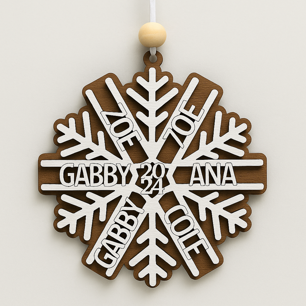 Personalized Family Snowflake Ornament
